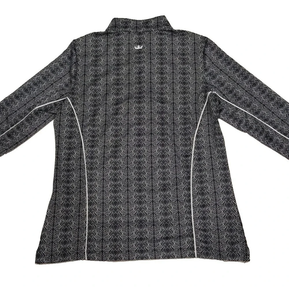 Peter Millar Perth Performance 1/4 Zip Raglan Pullover Geometric Print Women's M